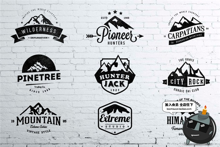 图片[2]-户外山地山脉爬山运动队伍logo图标标志AI矢量PSD模板PS设计素材-设计猿