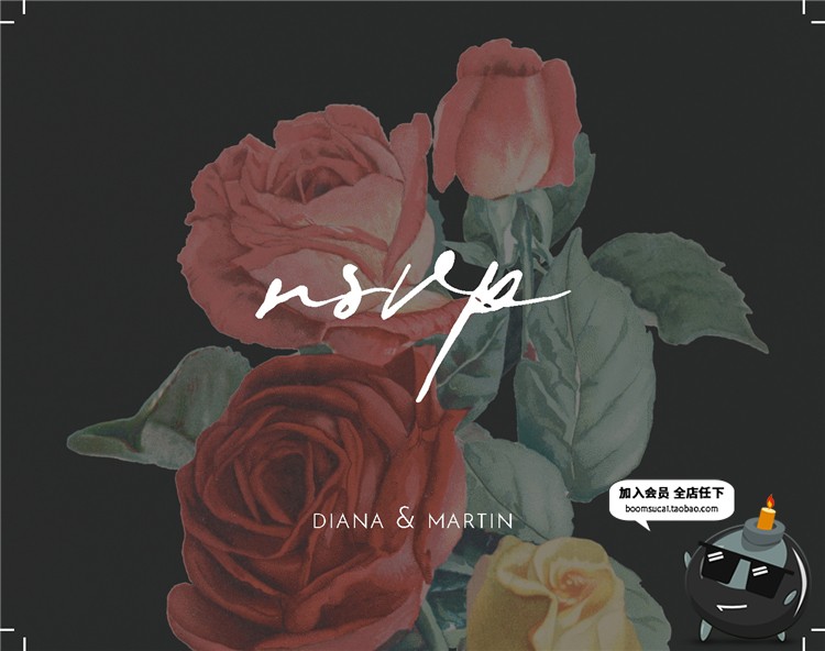 图片[2]-现代花卉森系英式花园婚礼邀请函柬物料卡片模板设计PSD设计素材-设计猿