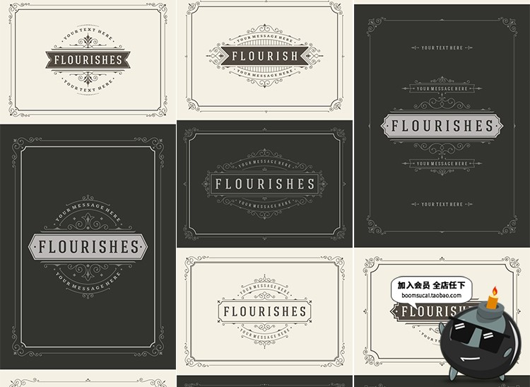 图片[7]-老式欧式复古古典婚礼晚会节目请柬邀请函卡片PSD模板AI矢量素材-设计猿