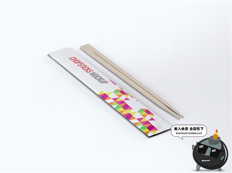 图片[2]-一次性方便卫生筷子外卖竹筷外包装效果展示文创样机PSD模板素材-设计猿
