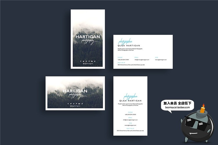 图片[1]-时尚简约商务企业名片卡片联系邀请函请柬设计PSD模板PS素材-设计猿