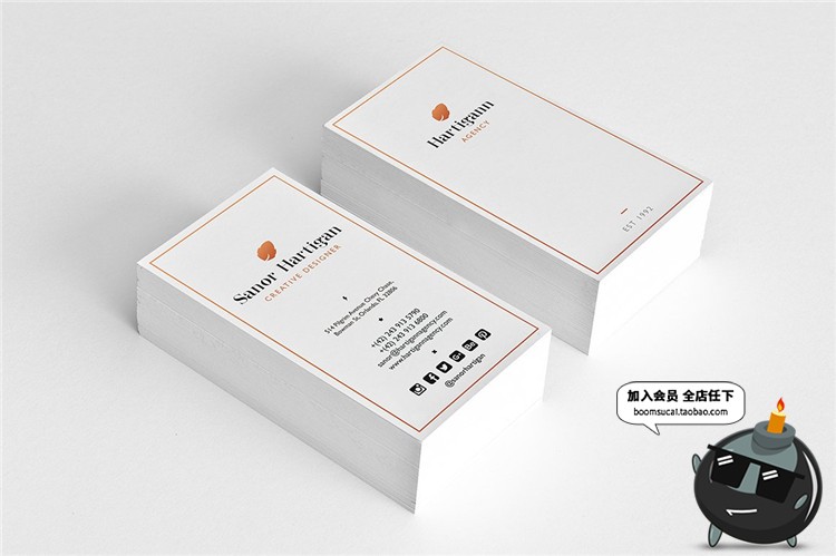 图片[3]-时尚简约商务企业名片卡片联系邀请函请柬设计PSD模板PS素材-设计猿