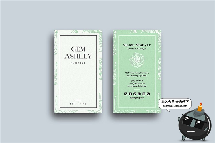 图片[4]-时尚简约商务企业名片卡片联系邀请函请柬设计PSD模板PS素材-设计猿