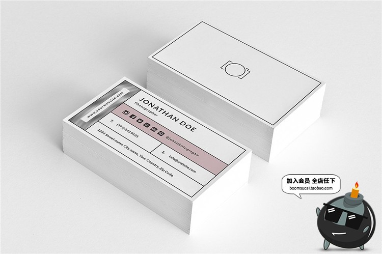 图片[9]-时尚简约商务企业名片卡片联系邀请函请柬设计PSD模板PS素材-设计猿