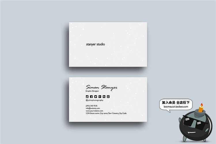 图片[10]-时尚简约商务企业名片卡片联系邀请函请柬设计PSD模板PS素材-设计猿