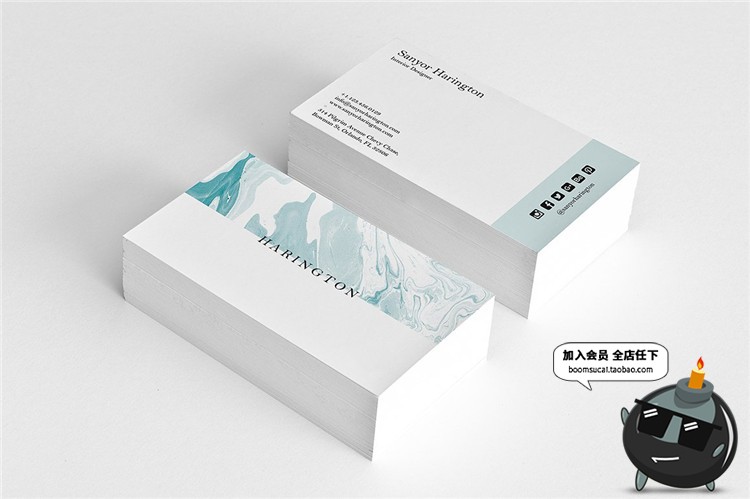 图片[13]-时尚简约商务企业名片卡片联系邀请函请柬设计PSD模板PS素材-设计猿