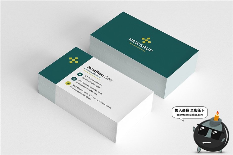 图片[15]-时尚简约商务企业名片卡片联系邀请函请柬设计PSD模板PS素材-设计猿