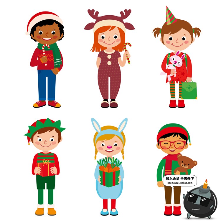 图片[18]-Q版卡通可爱万圣节儿童南瓜魔鬼卡片图案海报元素背景AI矢量素材-设计猿