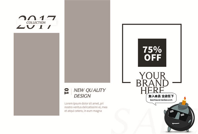 图片[1]-明信片卡片贺卡简约时尚英文图文文案排版PSD分层模板设计PS素材-设计猿