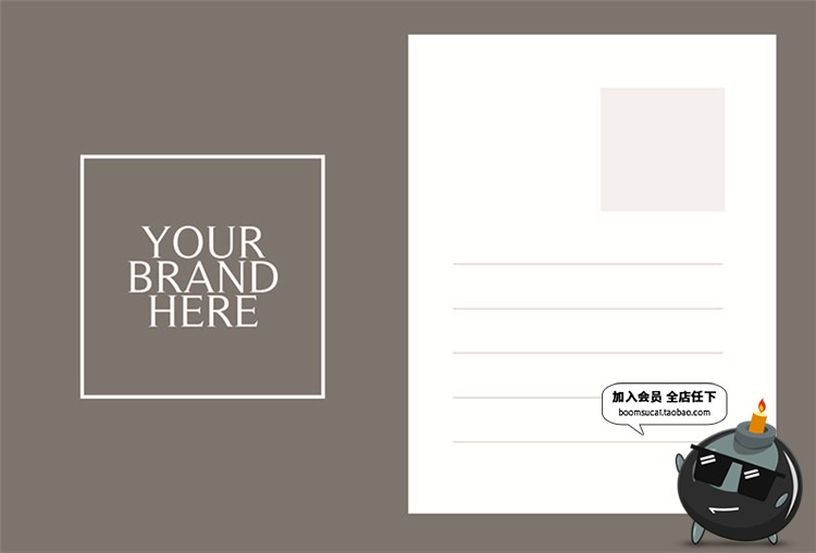 图片[2]-明信片卡片贺卡简约时尚英文图文文案排版PSD分层模板设计PS素材-设计猿