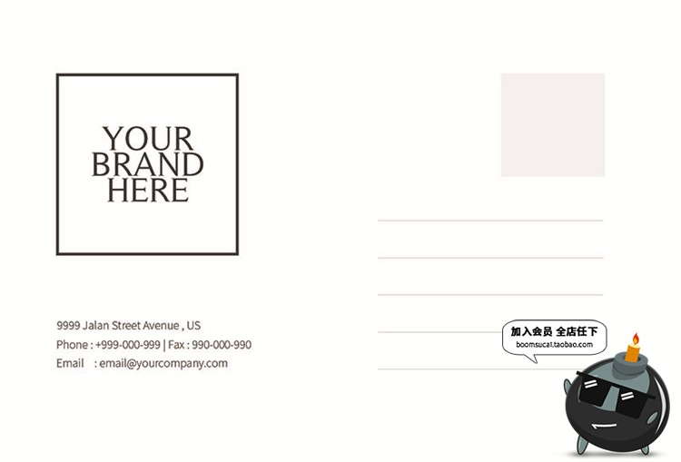 图片[6]-明信片卡片贺卡简约时尚英文图文文案排版PSD分层模板设计PS素材-设计猿