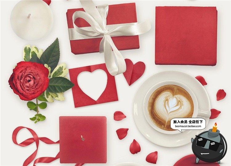 图片[3]-爱情情侣元素玫瑰花信封礼物场景背景摆件元素设计PSD模板PS素材-设计猿