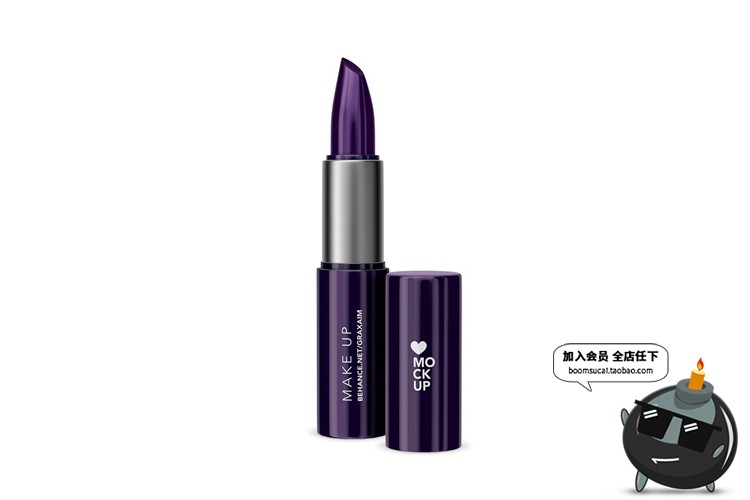 图片[5]-时尚哑光唇膏口红包装设计VI贴图样机效果展示PSD模板PS素材-设计猿