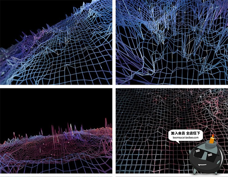 图片[2]-高清时空空间网格曲线折现抽象主题线框科技背景JPG图片PS素材-设计猿