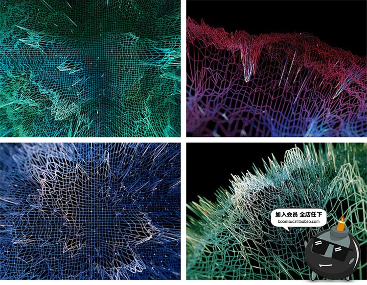 图片[4]-高清时空空间网格曲线折现抽象主题线框科技背景JPG图片PS素材-设计猿