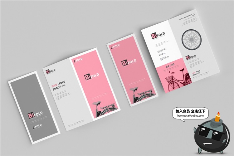 图片[3]-竖版对折页宣传单宣传手册提案VI智能贴图样机PSD设计素材PS模板-设计猿