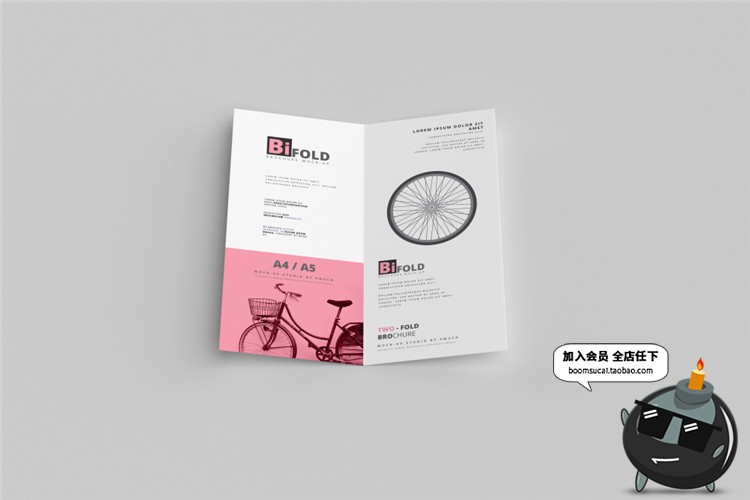 图片[6]-竖版对折页宣传单宣传手册提案VI智能贴图样机PSD设计素材PS模板-设计猿