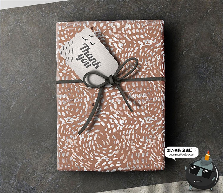 图片[6]-手工礼品包装盒礼物包装纸打包设计效果图展示样机PSD模板PS素材-设计猿