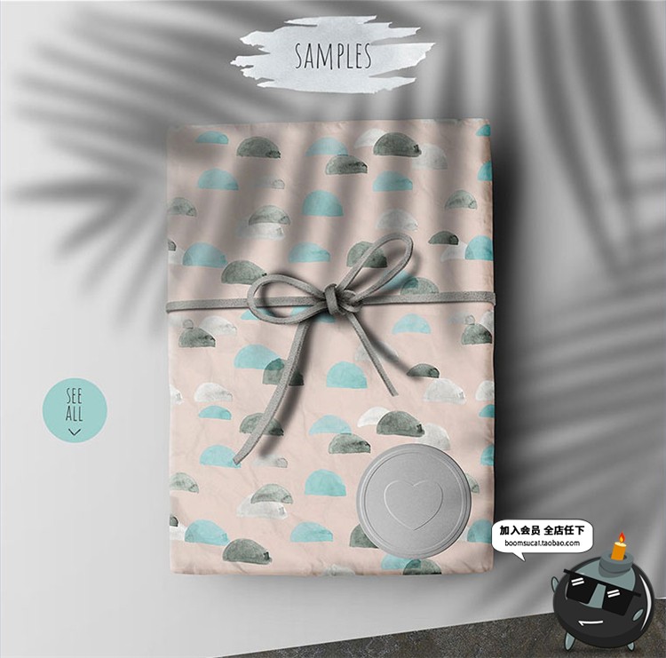 图片[7]-手工礼品包装盒礼物包装纸打包设计效果图展示样机PSD模板PS素材-设计猿