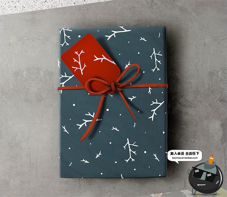 图片[8]-手工礼品包装盒礼物包装纸打包设计效果图展示样机PSD模板PS素材-设计猿