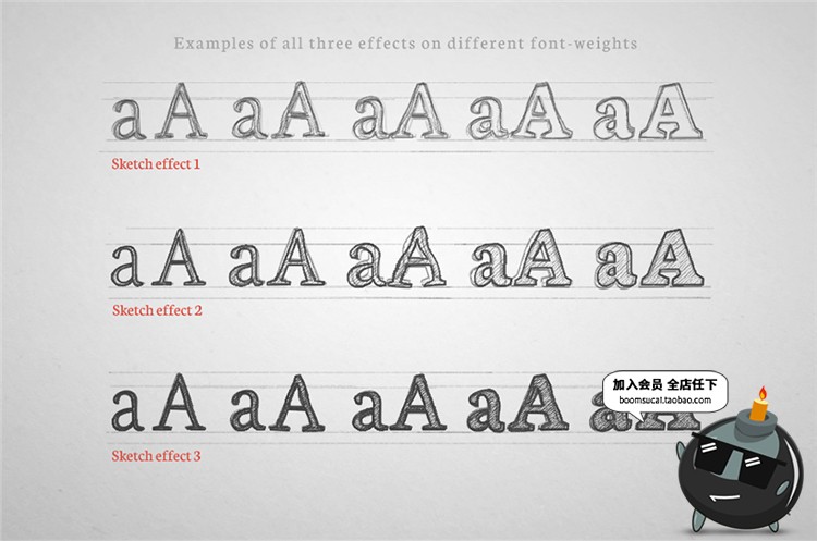 图片[2]-铅笔绘画手绘素描写实文字效果PS图层样式特效PSD模板设计PS素材-设计猿