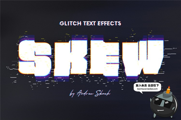 图片[10]-字体信号失真混乱故障抖动文本朋克风图层样式PSD模板PS设计素材-设计猿