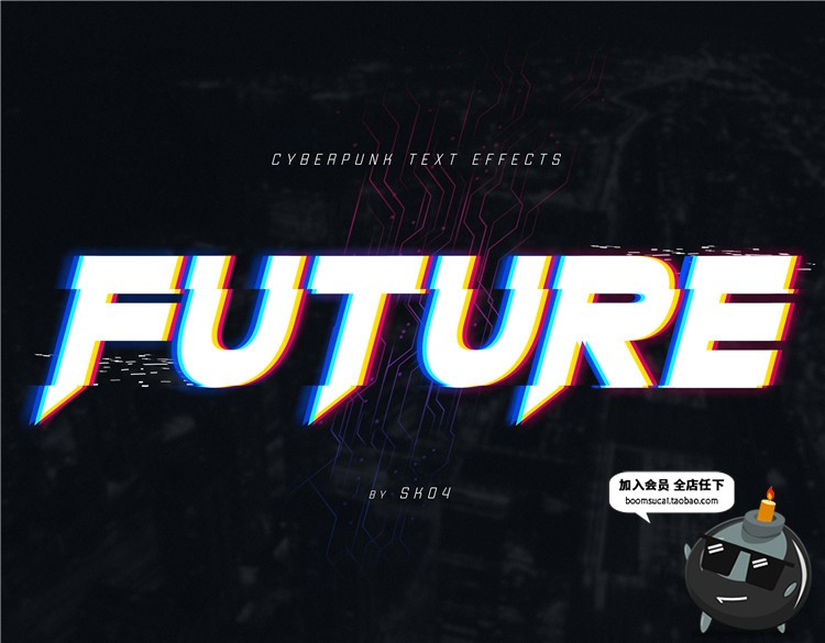 图片[16]-字体信号失真混乱故障抖动文本朋克风图层样式PSD模板PS设计素材-设计猿