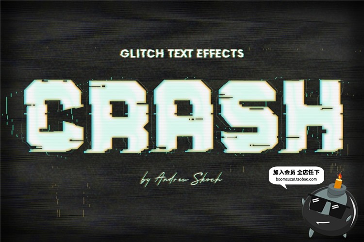 图片[18]-字体信号失真混乱故障抖动文本朋克风图层样式PSD模板PS设计素材-设计猿