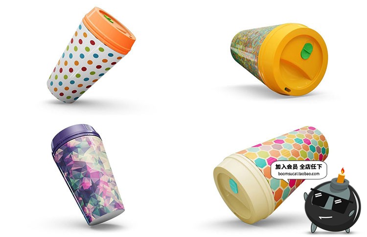 图片[2]-咖啡杯杯子奶茶热饮一次性包装贴图效果展示PSD样机模板素材-设计猿