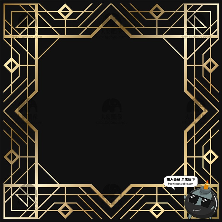 图片[3]-欧式贵族边框古典金色装饰线条线框画框PNG免抠AI矢量素材-设计猿
