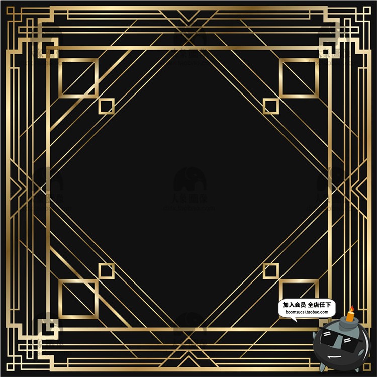 图片[4]-欧式贵族边框古典金色装饰线条线框画框PNG免抠AI矢量素材-设计猿