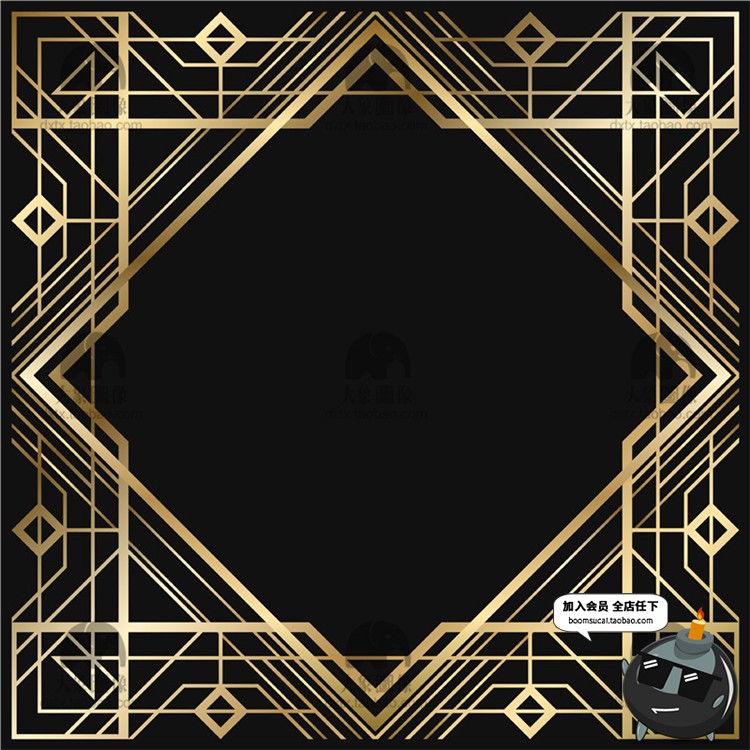 图片[5]-欧式贵族边框古典金色装饰线条线框画框PNG免抠AI矢量素材-设计猿