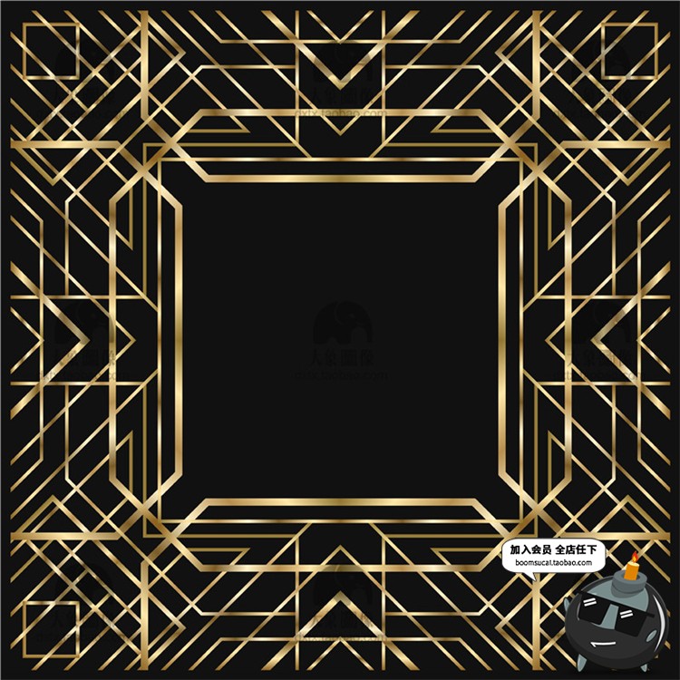 图片[6]-欧式贵族边框古典金色装饰线条线框画框PNG免抠AI矢量素材-设计猿