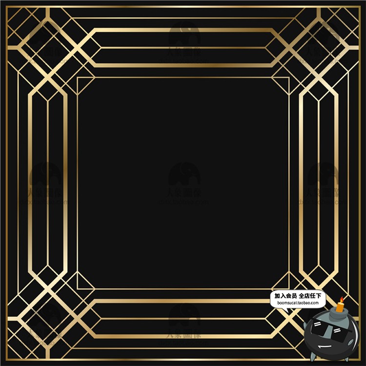 图片[7]-欧式贵族边框古典金色装饰线条线框画框PNG免抠AI矢量素材-设计猿