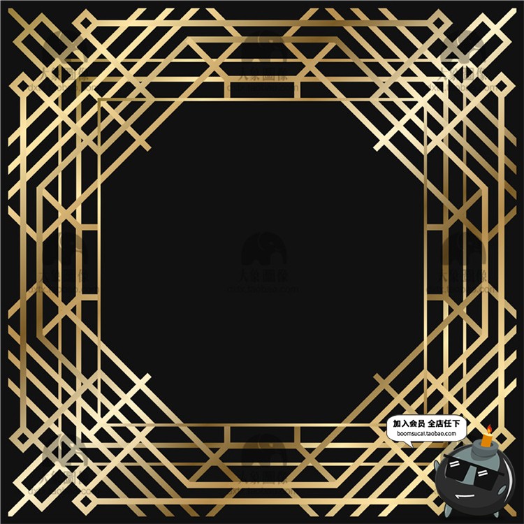 图片[8]-欧式贵族边框古典金色装饰线条线框画框PNG免抠AI矢量素材-设计猿