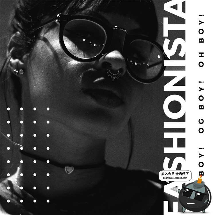 图片[10]-黑白色调个人海报广告宣传展示图文方形排版PSD模板PS设计素材-设计猿