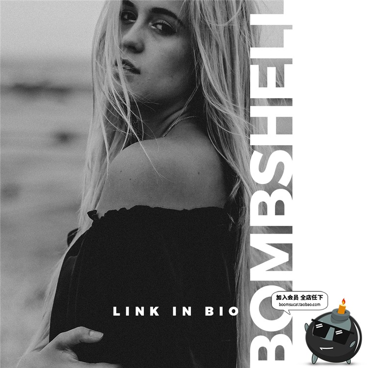 图片[20]-黑白色调个人海报广告宣传展示图文方形排版PSD模板PS设计素材-设计猿