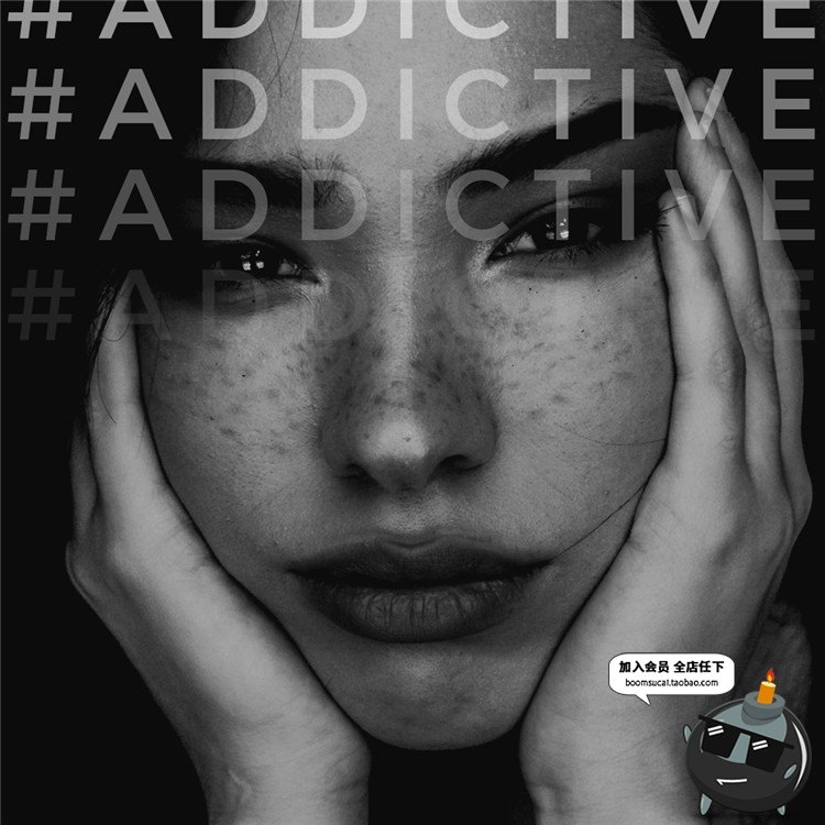 图片[25]-黑白色调个人海报广告宣传展示图文方形排版PSD模板PS设计素材-设计猿