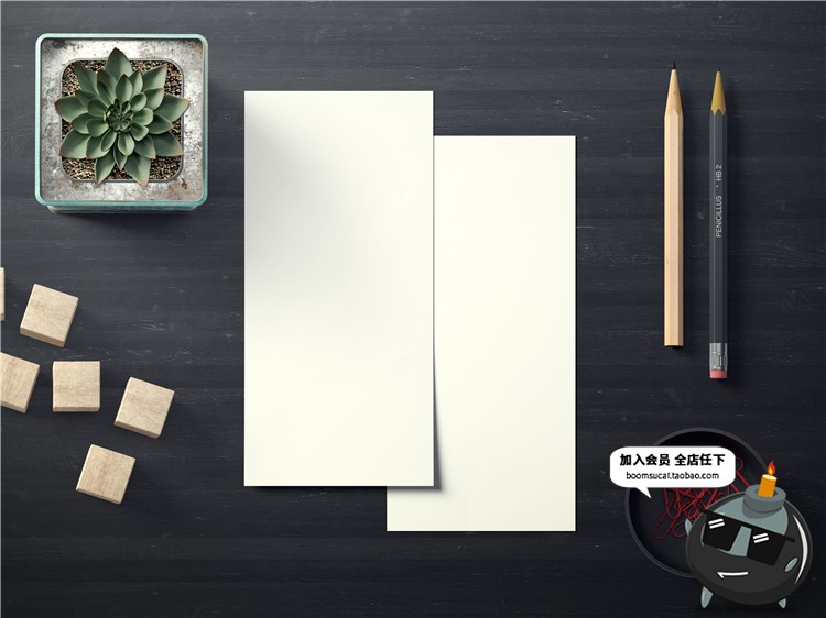 图片[1]-清新花店温馨便签画框VI智能贴图样机展示psd效果图标志模板素材-设计猿