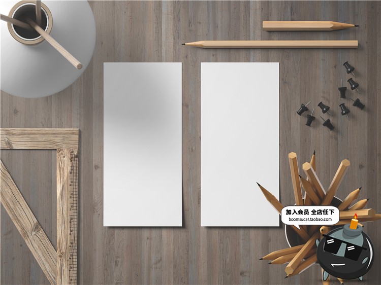 图片[2]-清新花店温馨便签画框VI智能贴图样机展示psd效果图标志模板素材-设计猿