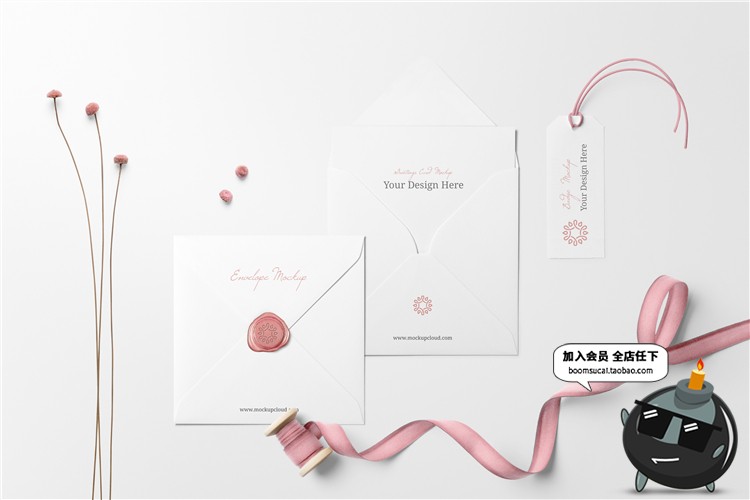 图片[3]-清新花店温馨便签画框VI智能贴图样机展示psd效果图标志模板素材-设计猿