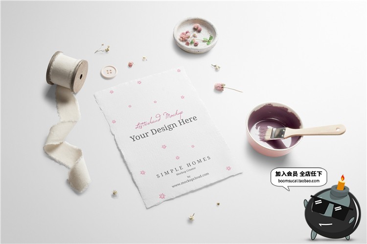 图片[4]-清新花店温馨便签画框VI智能贴图样机展示psd效果图标志模板素材-设计猿