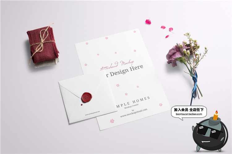 图片[5]-清新花店温馨便签画框VI智能贴图样机展示psd效果图标志模板素材-设计猿