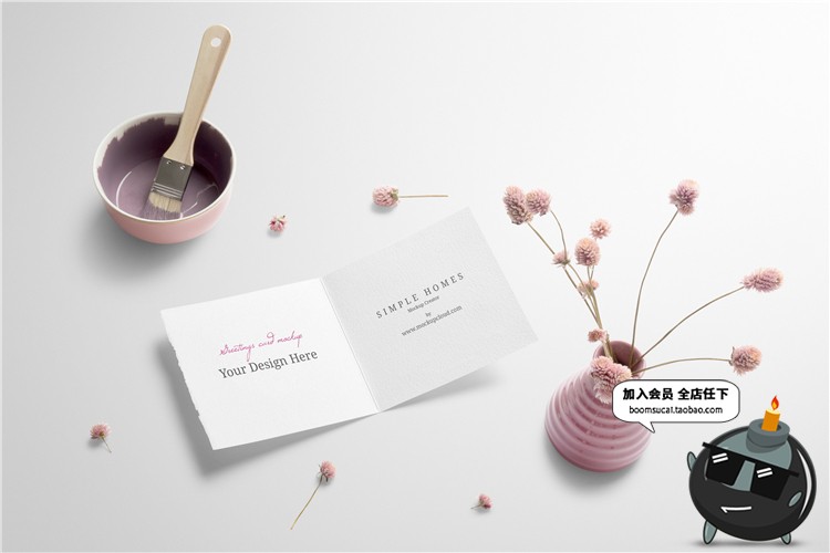 图片[11]-清新花店温馨便签画框VI智能贴图样机展示psd效果图标志模板素材-设计猿