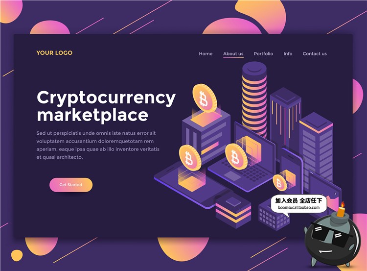 图片[4]-2.5D扁平化商务办公UI网页页面排版插画设计AI矢量PSD分层素材-设计猿