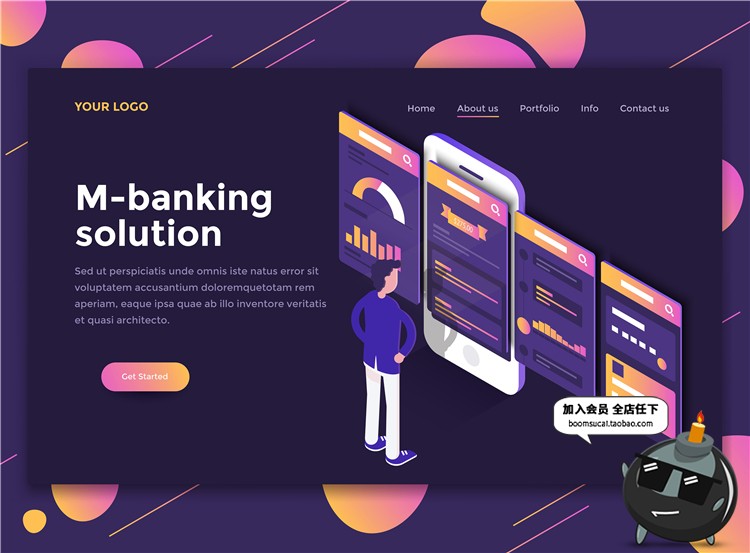 图片[7]-2.5D扁平化商务办公UI网页页面排版插画设计AI矢量PSD分层素材-设计猿