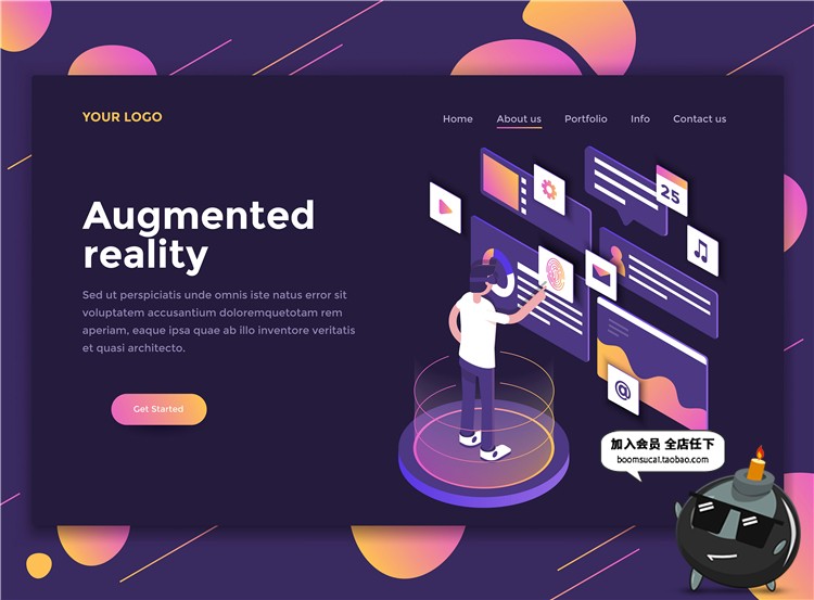 图片[11]-2.5D扁平化商务办公UI网页页面排版插画设计AI矢量PSD分层素材-设计猿