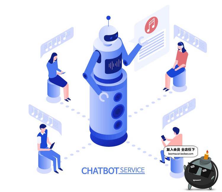 图片[3]-2.5D扁平矢量科技AI人工智能大数据物联网机器人插画AI矢量素材-设计猿