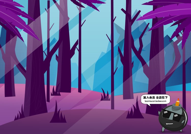 图片[7]-扁平化简约唯美游戏场景文章配图山脉自然风景AI矢量插画PSD素材-设计猿