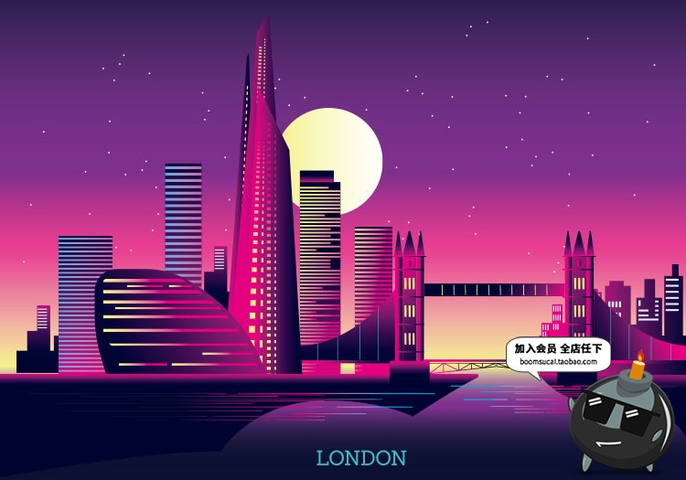 图片[13]-扁平化简约唯美游戏场景文章配图山脉自然风景AI矢量插画PSD素材-设计猿